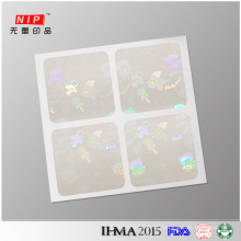 2cm Square Transparent Hologram Sticker with Company Logo